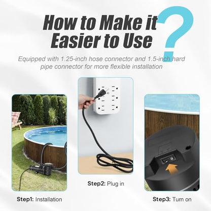 DoE-Compliant CEC approved 1.5HP 115v 4920GPH Above Ground Pool Pump - color: Dim Gray