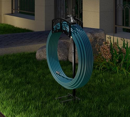 Fire Beauty Freestanding Garden Hose Holder Stake for Lawn Yard Storage