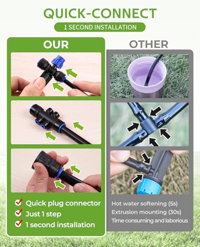 HIRALIY 50FT Drip Irrigation Kit, Garden Watering System