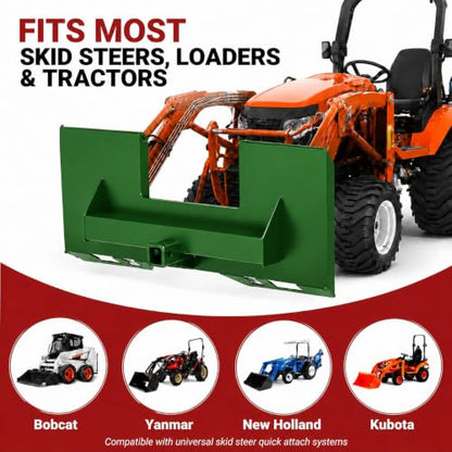 Skid Steer Quick Attach Plate, 1/4 Inch, 3000 LBS, 2-Inch Hitch - color: Green