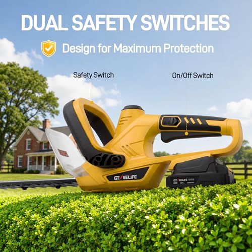 20" Hedge Trimmer Cordless for Garden, 5/8'' Blade Gap, 2×2.0Ah Batteries