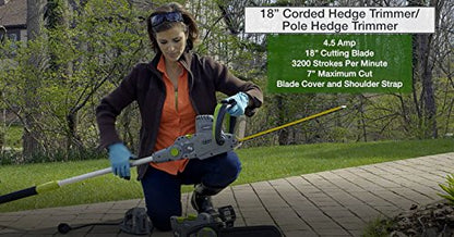 Earthwise CVP41810 2-in-1 Convertible Pole Hedge Trimmer - style: 4-in-1 Pole Hedge/Chainsaw