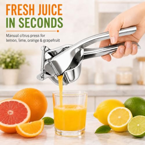 Lemon Squeezer, Stainless Steel Orange Juice No Pulp Juicer Press