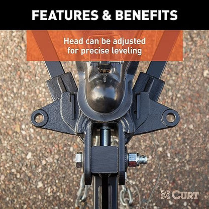 CURT 17422 Short Trunnion Bar Weight Distribution Hitch with Sway Control, Up to 15,000 lbs., 2-Inch Shank, 2-5/16-Inch Ball - size: 15k lbs Capacity