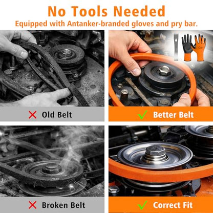 532130969 592855201 584444701 130969 Drive Belt Replacement, Heavy-Duty Premium Aramid Cord Belt for Husqvarna Craftsman Poulan AYP Lawn Tractor, Orange Kevlar Belt, 1/2" x 92-7/16" - size: 92.56"L x 0.5"W