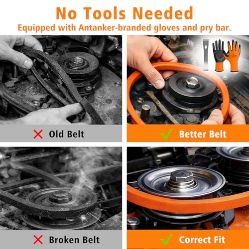 180808 Craftsman Mower Deck Belt Replace for 48" Deck, Premium Aramid Cord Replaces 532180808, 174369, 532174369, 5/8" x 89" Heavy-Duty Orange Kevlar Belt - size: 89"L x 0.63"W