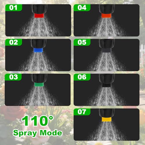 2pcs 110°Flat Fan Garden Spray Nozzles with 14pcs 7 Sizes 0.1-0.6mm Tips