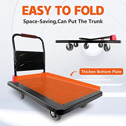 Foldable Platform Truck, 1600 LBS Push Cart with Five 6'' Wheels, 43" x 25" - color: 1600lbs