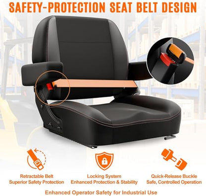 Universal Tractor Seat with Storage Bag, Lawn Mower & Forklift Seat