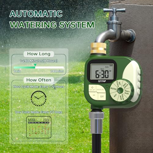 Hose Timer Water Timer for Garden Hose, Irrigation Timers with Brass Swivel - color: Brass-1 Outlet