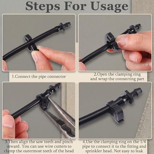 DaisyInner 25 Pcs 1/4" Double Gripping Nylon Plastic Hose Clamps