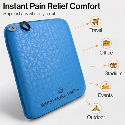 Whispering Winds Inflatable Seat Cushion - color: Blue - 2pack, size: X-Large