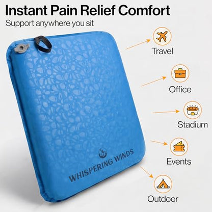Whispering Winds Inflatable Seat Cushion - color: Blue - 2pack, size: X-Large
