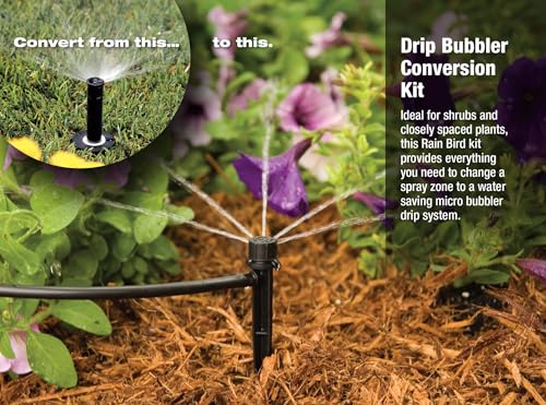 Rain Bird CNV182MBS Drip Irrigation Kit, 1/4" - size: Pack of 1, style: Convert 1800 Sprinkler to 6 Drip Bubblers