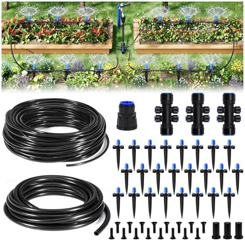 HIRALIY 140FT Quick-Connect Drip Irrigation Kit for Large Gardens - size: 140 FT