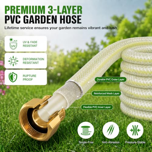 Tuyeho Heavy-Duty 5/8" Hose Auto Retractable Garden Hose Reel Wall Mount - size: 5/8" 90FT