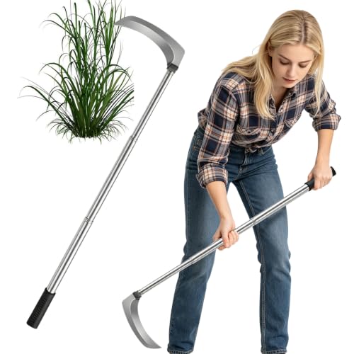 Sickle Weed Garden Scythe Tool Hand Grass Long Handle Cutter -39inch