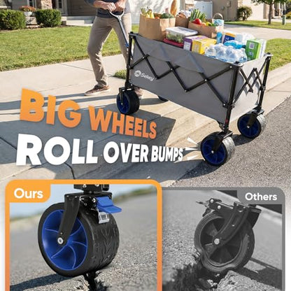 Sekey 250L Beach Wagon, 400 lb Capacity, Foldable, All-Terrain Wheels - color: Gray