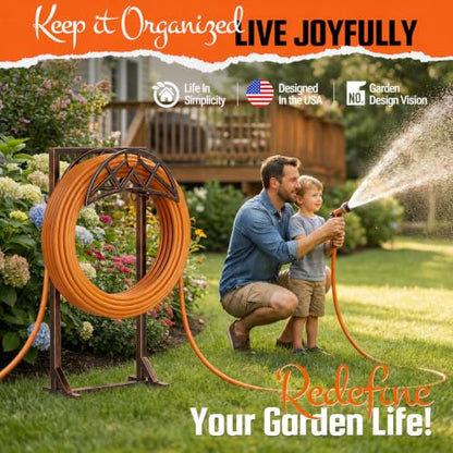 Garden Hose Holder Stand, Water Hose Reel Storage Rack