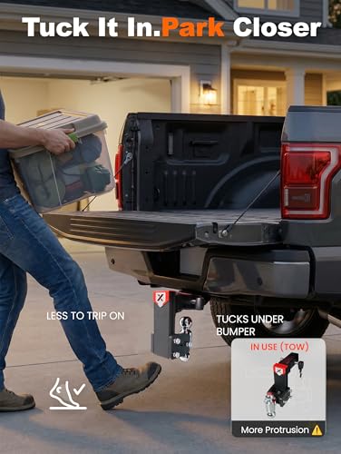Young Adjustable Trailer Hitch, 2.5 in Receiver, 6 in Drop/Rise - size: 2.5" x 6" Drop