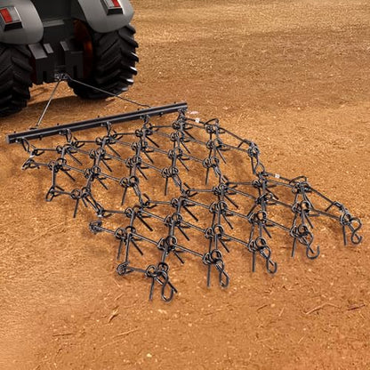 VEVOR Drag Harrow 4 ft x 4 ft Durable Chain Harrow with 69 Sharp Teeth - size: 4 x 4 ft