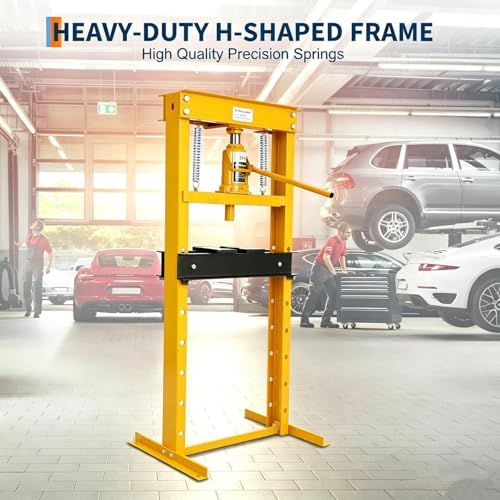 Garvee 12Ton Hydraulic Shop Press H-Frame Floor Shop Press - color: Yellow