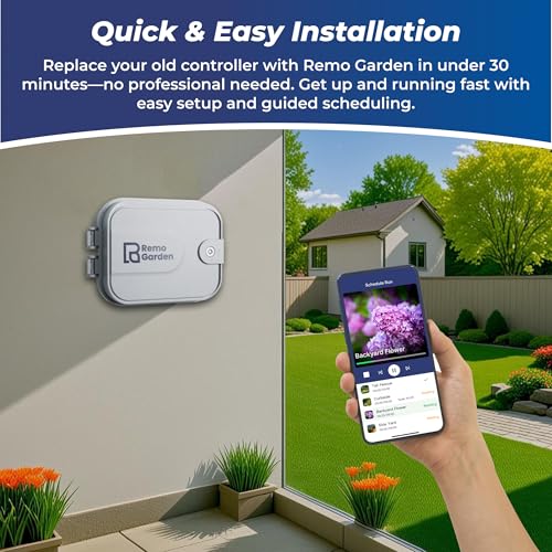 Outdoor Smart Sprinkler Controller 4 Zone, WiFi Automatic Irrigation Timer, Easy-Use App, Flexible Programs, Save Water via Rain, Wind&Freeze Skip, Quick Install, with Alexa - style: Pro-4 Zones