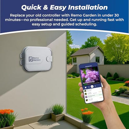 Outdoor Smart Sprinkler Controller 8 Zone, WiFi Automatic Irrigation Timer, Easy-Use App, Flexible Programs, Save Water via Rain, Wind&Freeze Skip, Quick Install, with Alexa - style: Pro-8 Zones
