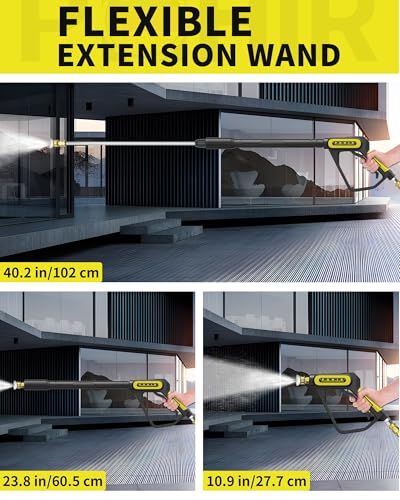 POHIR 5000PSI Pressure Washer Gun with 40'' Wand Extension 5 Nozzle Tips - style: 5000psi Gun