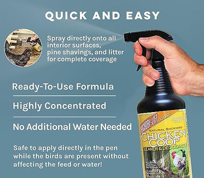 MICROBE-LIFT Chicken Coop Cleaner and Odor Eliminator, Use on All Surfaces and Supplies, Turns Chicken Poop Into Fertilizer, Ammonia Reducer, Highly Concentrated and Safe Formula, 1 Gallon - size: 128 Fl Oz (Pack of 1)