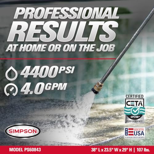 Simpson PowerShot 4400 PSI Gas Pressure Washer, 4.0 GPM, CRX 420cc Engine - style: 4400 PSI