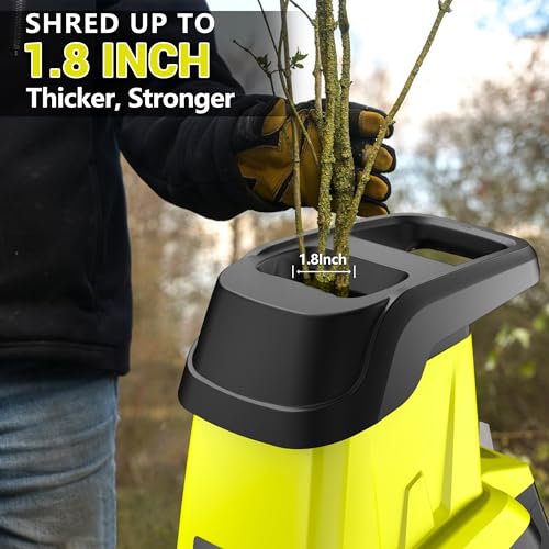 Wood Chipper Shredder, 15-Amp 1.8" Cutting Diameter - color: Green