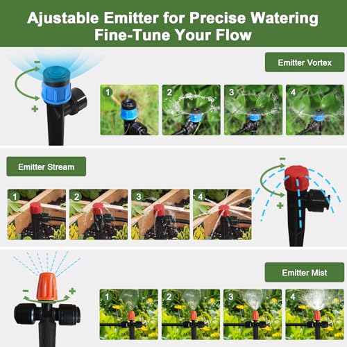 Drip Irrigation Kit for Garden, Quick-Connect Plant Watering System 150FT - size: 150FT