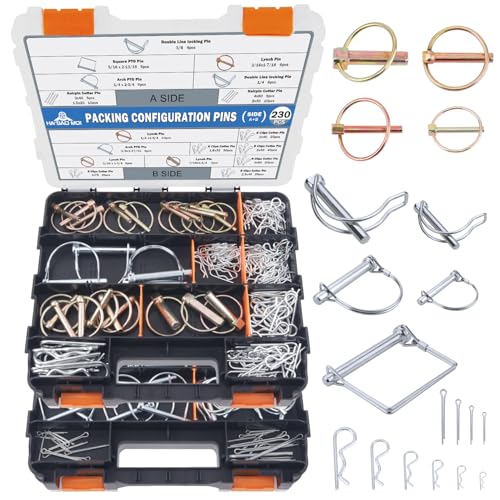 230Pcs Heavy Duty Pin Assortment Kit, 3 Point Accessories - style: 230PCS