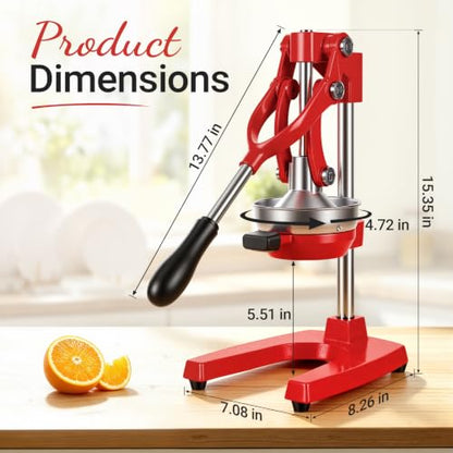 Red Cast Iron Juicer for Bartenders & Health Enthusiasts - color: red