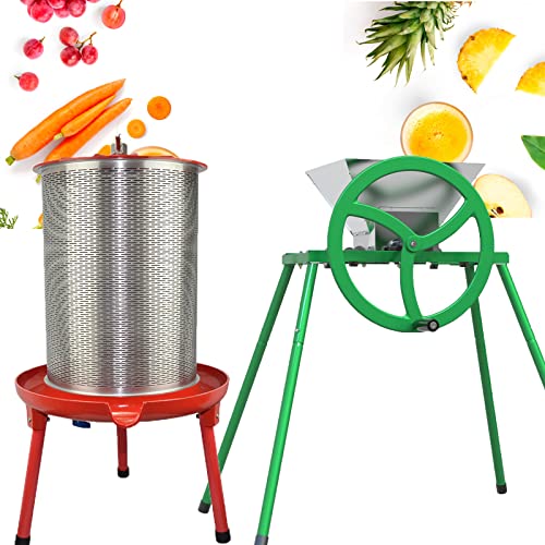 Hydraulic Fruit Wine Press with Fruit and Apple Crusher - Electricity-Free/Water-powered Cider Wine Bladder Press