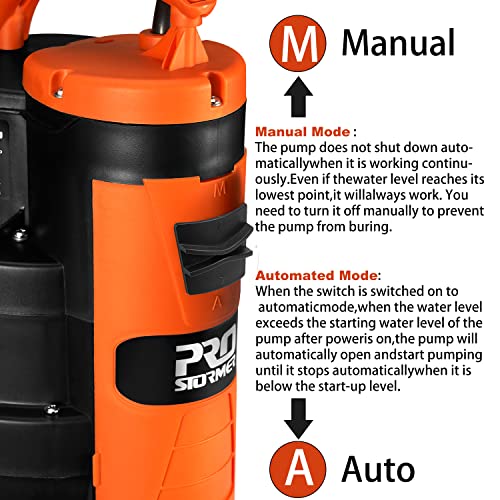 Prostormer 1HP 3500GPH Sumbersible Sump Pump with Built-in Float Switch - style: 1HP