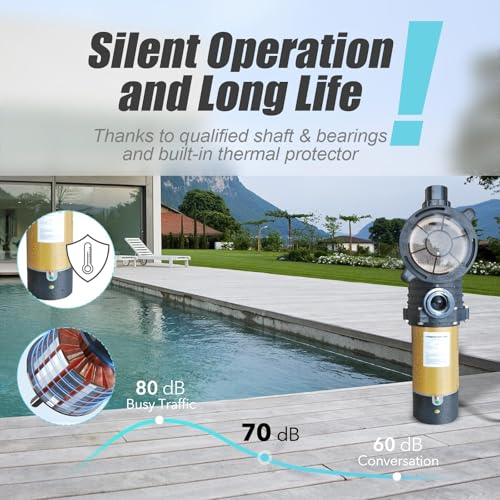 Pool Pump 1.5HP 230V Energy Saving Two Speed Self-Priming - color: Gold Black