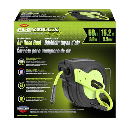 Flexzilla Flexzilla Pro Enclosed Plastic Retractable Air Hose Reel, 3/8" x 50'