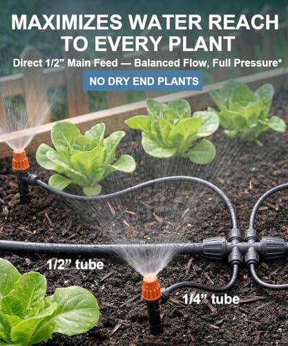 40FT Main tube1/2 Drip Irrigation System Kit with 40 Adjustable Nozzles - size: Drip 40 Nozzles+237FT All Quick-connect