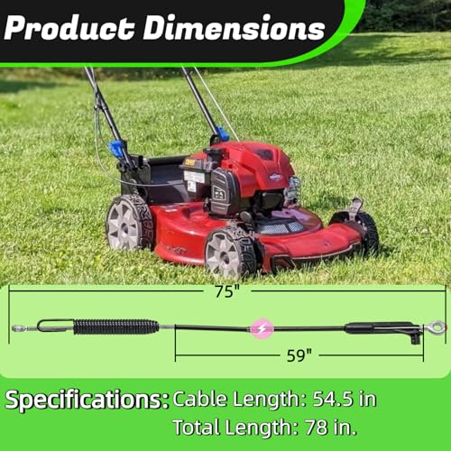 133-1998 Brake Cable for Toro 30" TimeMaster Lawn Mowers - size: 133-1998