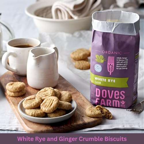 Doves Farm Organic White Rye Flour 2.2 lb (1 kg) - Ancient Grain Light Rye Flour for All British Baking: Breads, Sourdoughs, Cakes, Cookies & More | Kosher & Vegan Friendly | Imported From UK - size: 35.27 Ounce (Pack of 1)