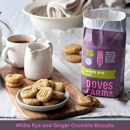 Doves Farm Organic White Rye Flour 2.2 lb (1 kg) - Ancient Grain Light Rye Flour for All British Baking: Breads, Sourdoughs, Cakes, Cookies & More | Kosher & Vegan Friendly | Imported From UK - size: 35.27 Ounce (Pack of 1)