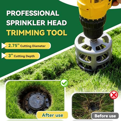 2.75" Sprinkler Head Trimmer for 1/2" Cordless Drills, Stainless Steel