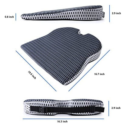Car Wedge Seat Cushion for Car and Truck Seat Office Chair Wheelchair - Memory Foam Seat Pad for Sciatica Tailbone Pain Relief - color: Black