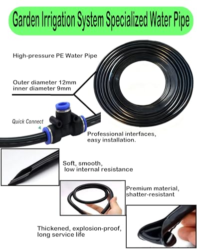 Drip Irrigation System,Automatic Garden Watering System, 360 Degree Adjustable Garden Sprinkler, High Output Mist Spray Nozzle for Potted Plants, Easy Connect & Rotating Head, Customizable Water Flow - size: 50 FT