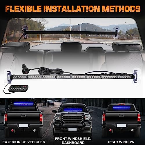 XRIDONSEN 35 inch Blue Emergency Lights 48 LED Traffic Advisor Light Bar - color: Blue