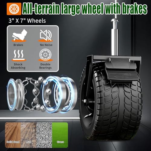 Collapsible Wagon Cart Foldable with Tailgate, 240L 480lbs Capacity, Heavy Duty Beach Wagon with Wheels Brake, Shopping Carts for Grocery, Camping, Garden Cart - size: 240L