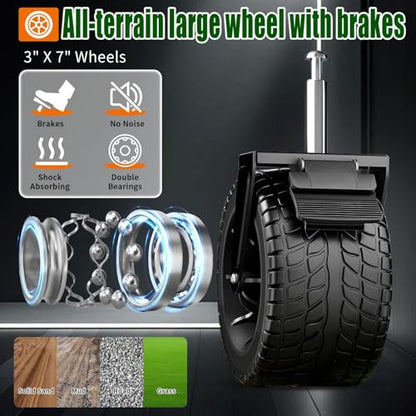 Collapsible Wagon Cart Foldable with Tailgate, 240L 480lbs Capacity, Heavy Duty Beach Wagon with Wheels Brake, Shopping Carts for Grocery, Camping, Garden Cart - size: 240L