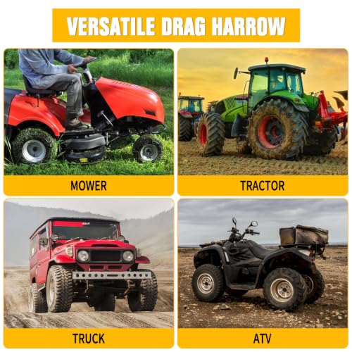 6FT Drag Harrow Driveway Grader Heavy Duty Power Rake - size: 6FT